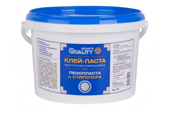 Quality Клей-паста для пенопласта и стиропора 4 кг.